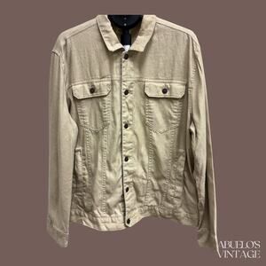 Jeremiah Trucker Jacket | Cotton Linen Khaki | Size XL | Vintage